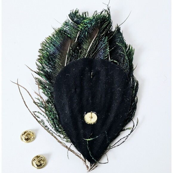 Artisan Peacock Brooch Pin Inlay Crystals Hand Crafted 5.75" Multicolor VTG OOAK - Picture 6 of 8